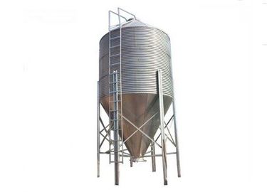 12 Ton Shipping Container Grain Bin / Hot Galvanized Chicken Feed Silo Poultry Farm Support